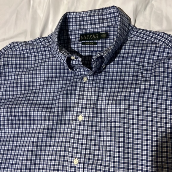 In like new condition, Mens Lauren by Ralph Lauren button down long sleeve shirt - Picture 3 of 5
